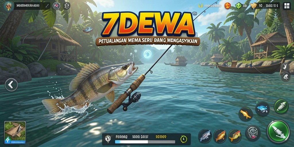Tampilan permainan memancing yang seru dan mendebarkan di 7DEWA.