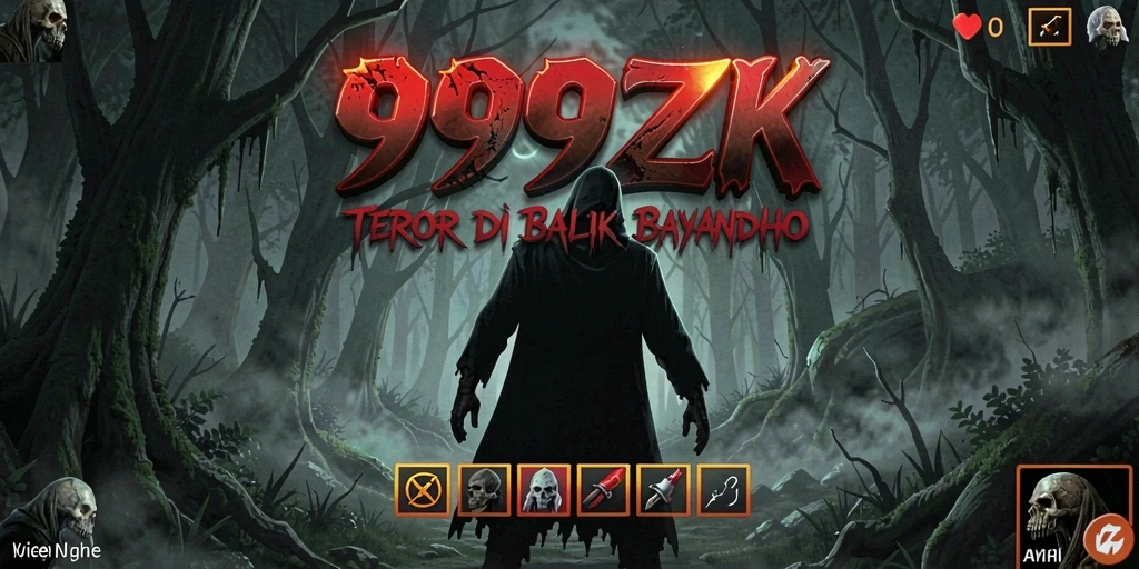 Skrinsut gameplay menampilkan suasana mencekam dari 999ZK.