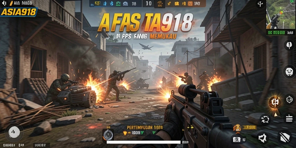 Screenshot dari gameplay seru ASIA918 yang menunjukkan aksi tembak-menembak intens.