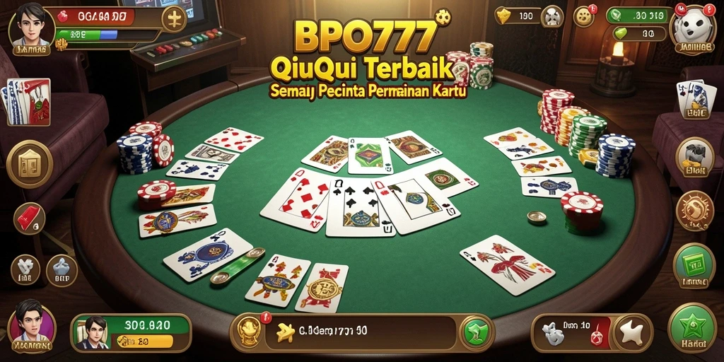 Tangkapan layar menampilkan aksi seru permainan QiuQiu dalam BPO777.
