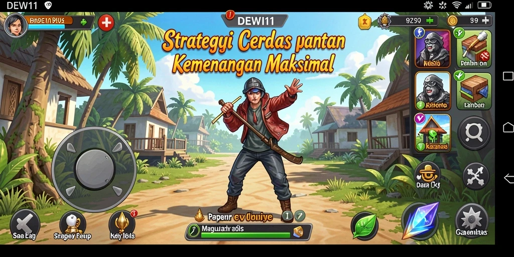 Tampilan aksi seru dalam gameplay DEWI11 yang strategis.
