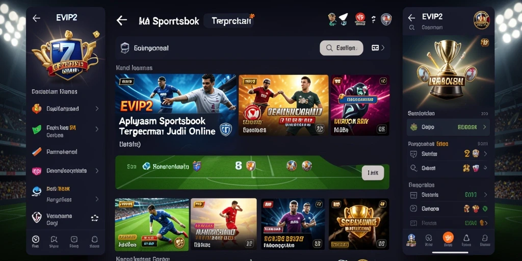 Tangkapan layar EVIP2 yang menampilkan berbagai opsi taruhan olahraga.