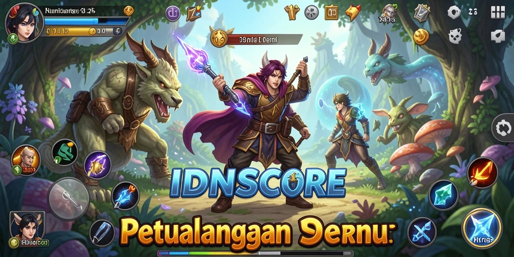 Tampilan gameplay IDNSCORE yang menawan dan penuh petualangan.