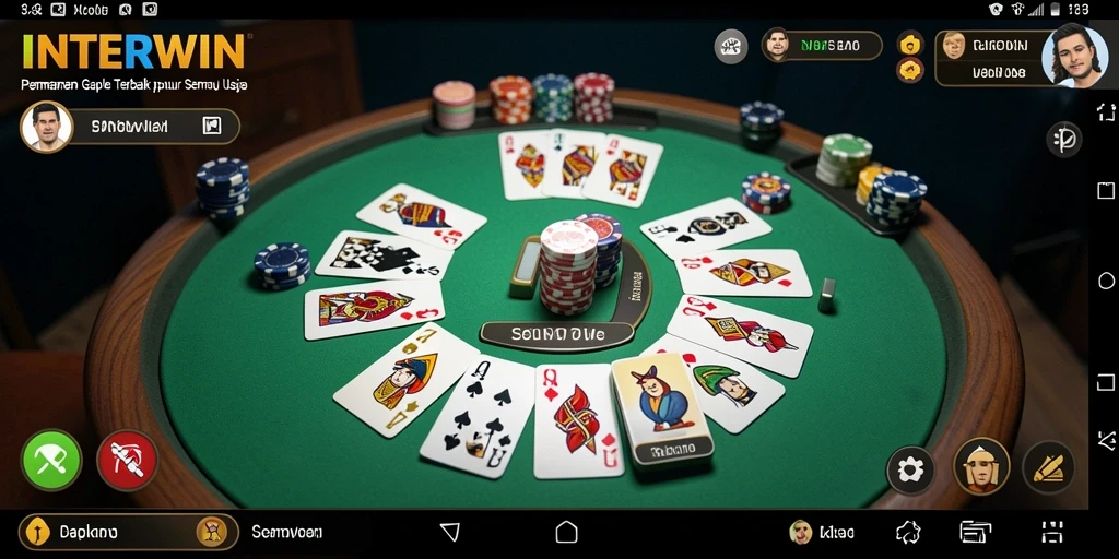 Tampilan screenshot INTERWIN yang menampilkan suasana permainan Gaple.
