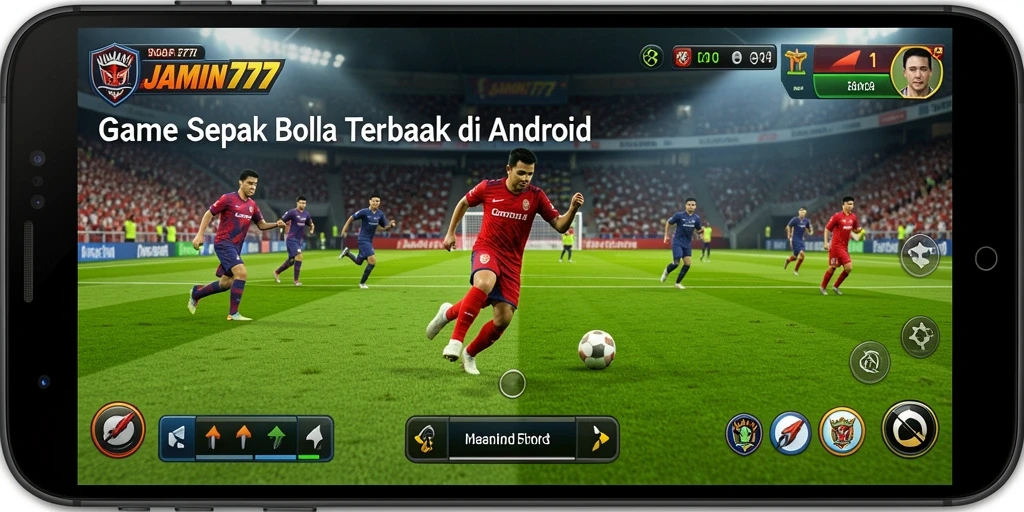 Screenshot utama JAMIN777 menampilkan gameplay sepak bola yang sangat menarik.