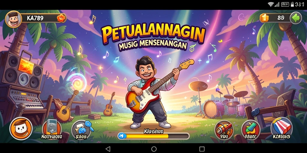 Screenshot gameplay KA789 menampilkan pemain menikmati tantangan musik.