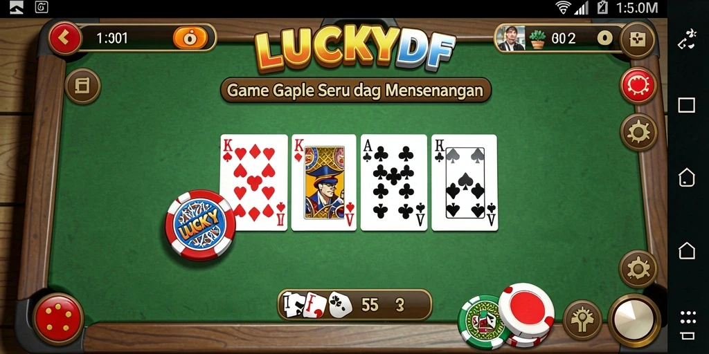Tampilan gameplay Gaple yang seru di LUCKYDF.