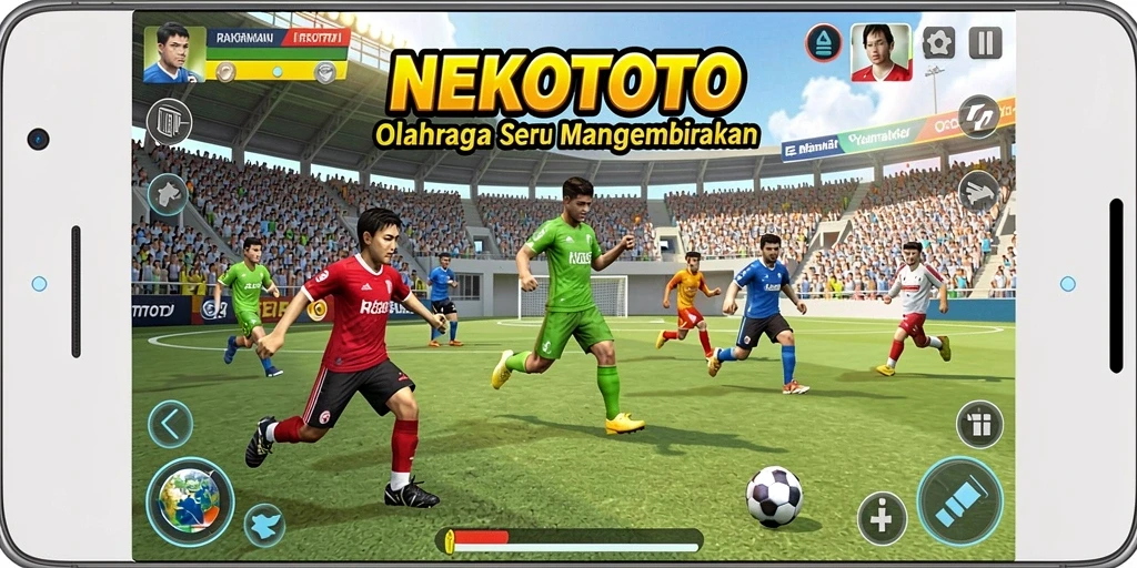Tampilan menarik dari gameplay olahraga yang seru di NEKOTOTO.