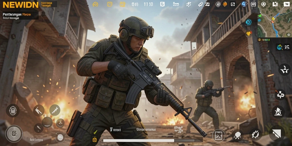 Gameplay seru dari NEWIDN dalam pertempuran FPS.