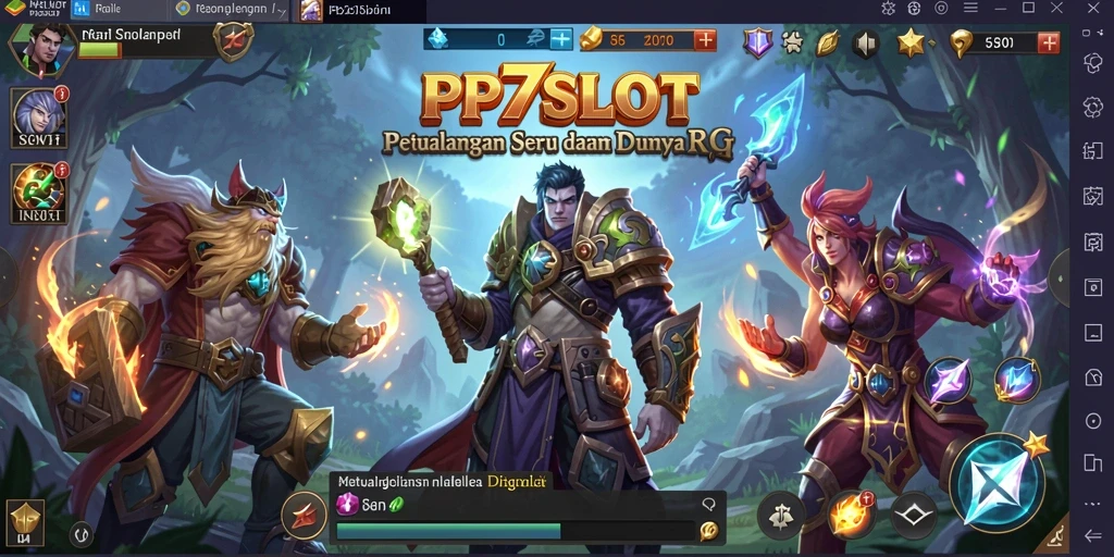 Tangkapan layar PP7SLOT menampilkan karakter dalam pertempuran epik di dunia fantasi.