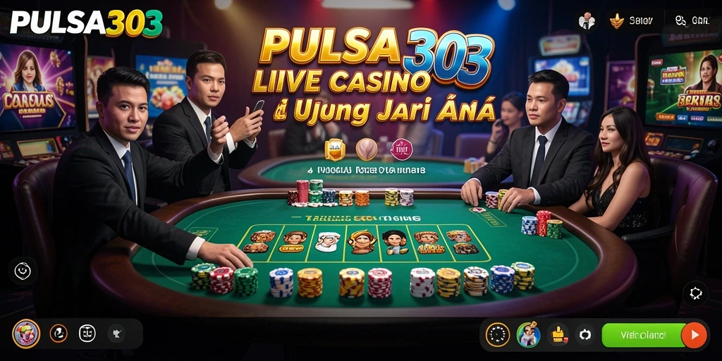 Tampilan gameplay Live Casino PULSA303 dengan dealer langsung yang interaktif.
