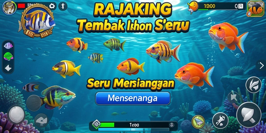 Gameplay menembak ikan di RAJAKING yang penuh aksi dan warna.