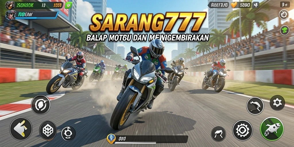 Screenshot dari gameplay balap motor yang mendebarkan.