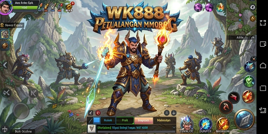 Gameplay mendebarkan dengan banyak aksi dan strategi dalam MMORPG.